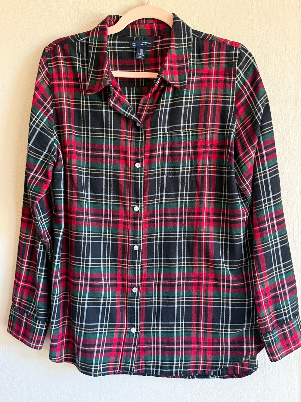 GAP Red & Black Plaid Button-Up Shirt
